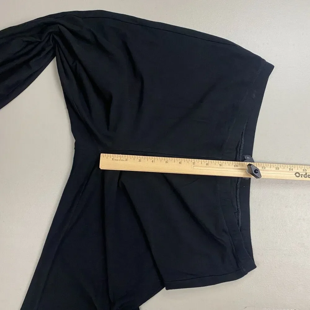 Eileen Fisher System Pants Womens Medium Black Wide Leg Ankle Crop‎ Baggy 32x27